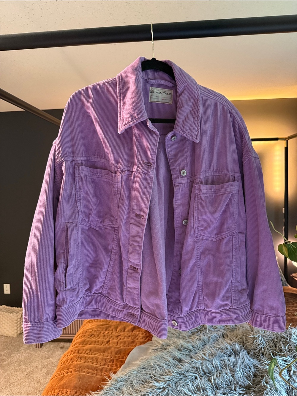 Free People opal swing jacket Lilac Corduroy Button Jacket